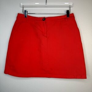 BODEN Orange A-Line Mini Skirt Women’s Size 10R Cotton Twill Pockets